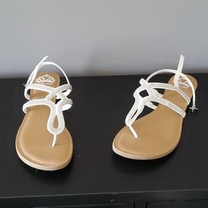 Rhinestone white sandals